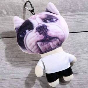 NEW MAD STYLE women's al capone bulldog jumbo stuffed 3d key fob keyring in anim